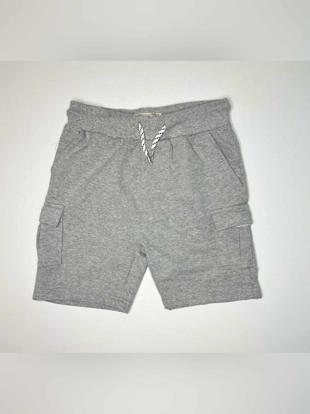 Free Planet Gray Cargo Sweat Shorts with Drawstring Boys 6 cotton blend